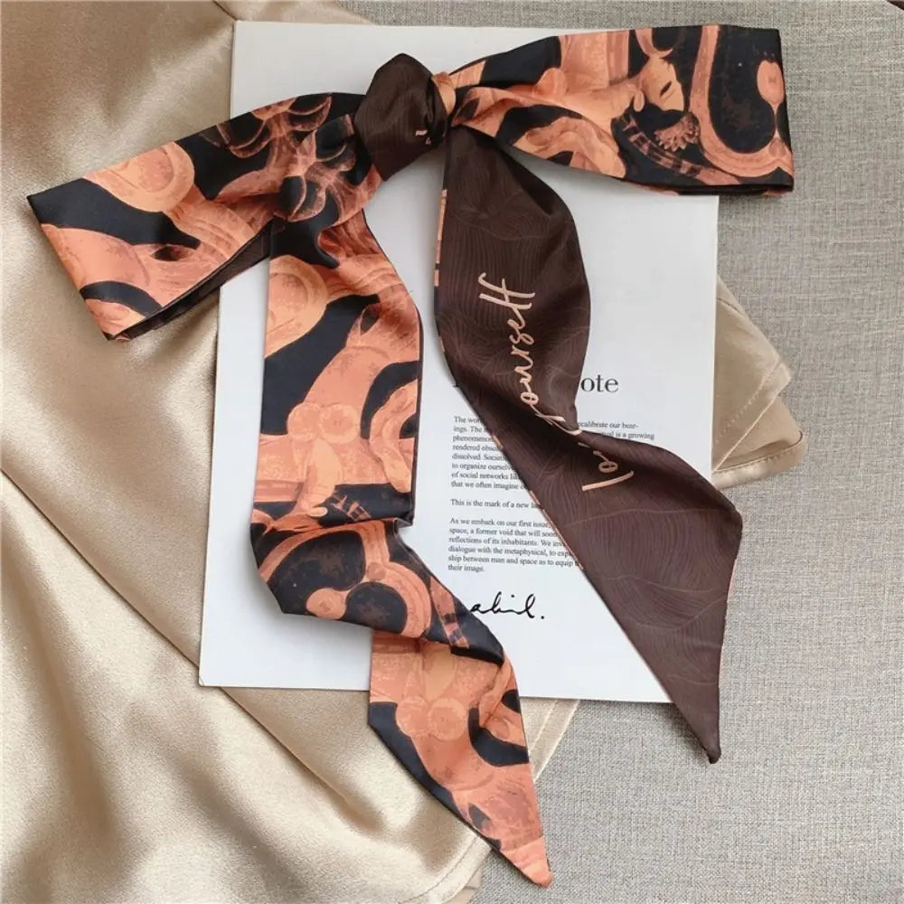 Chinese Floral Ribbon Scarf – Hair Band, Necktie & Bag Accent