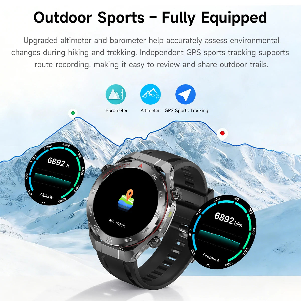 Ola Esporte GPS Smart Watch – LED, Bluetooth Calls, Heart Rate