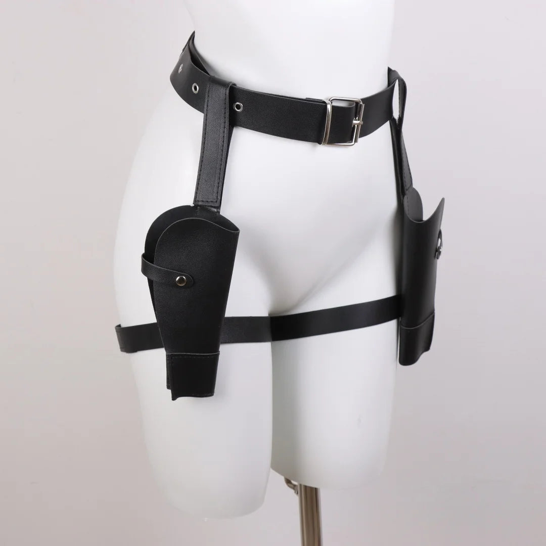Trendy PU Leather Waist Cover Western Cowboy Decorative Belt Cosplay