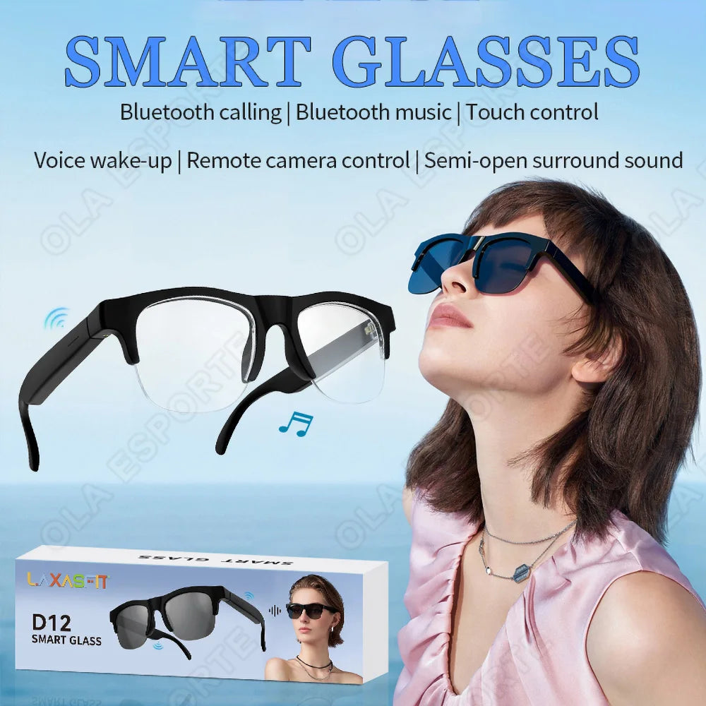 Smart Bluetooth Glasses Touch Control Hands-Free Calls Music Remote Camera Voice Assistant for Travel Sports Sunglasses 2026 Peaceful Pleasures Health and Wellness
