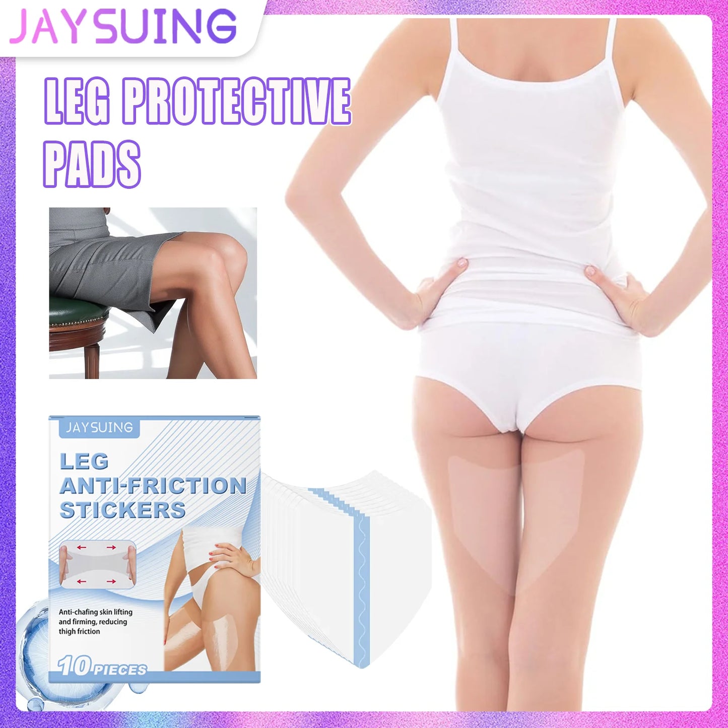 Invisible Anti-Chafing Thigh Patches – 10 Pack Waterproof