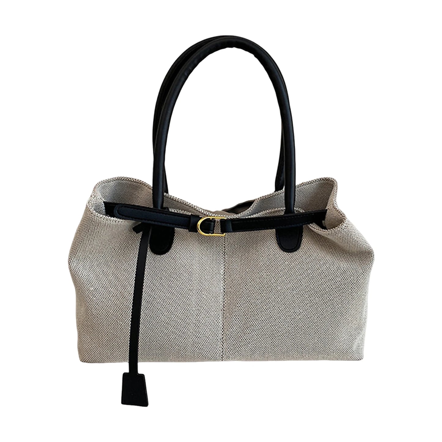 Women's Retro Tote Bag Large Capacity Shoulder Bag Korean Style Durable Polyester Fabric Peaceful Pleasures Health and Wellness black
