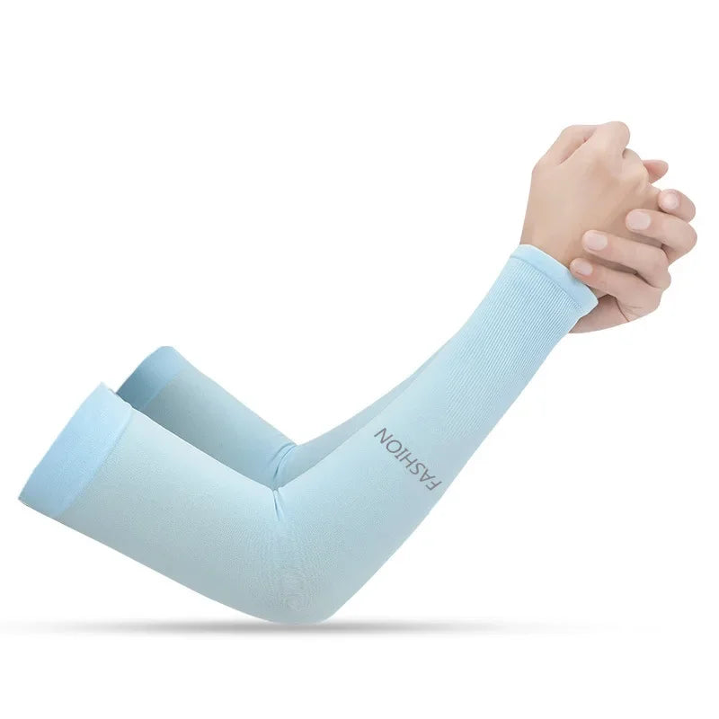 Summer Outdoor s Sports Cycling Sunscreen Ice Skil Long Gloves Sunscreen Sleeves Peaceful Pleasures Health and Wellness blue One Size China Mainland