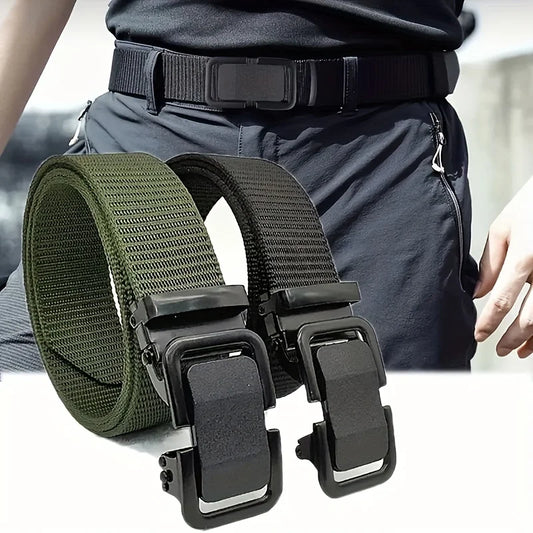 Men's Tactical Nylon Belt | Auto Buckle | Casual Black Belt Tactical Nylon Belt Peaceful Pleasures Health and Wellness