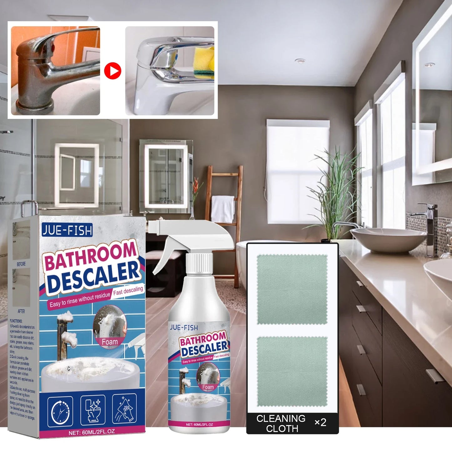 Jue Fish Bathroom Cleaner – Powerful Limescale & Stain Remover