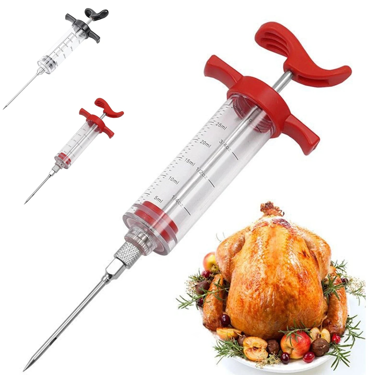 BBQ Meat Marinade Injector Syringe – Turkey & Chicken Flavor