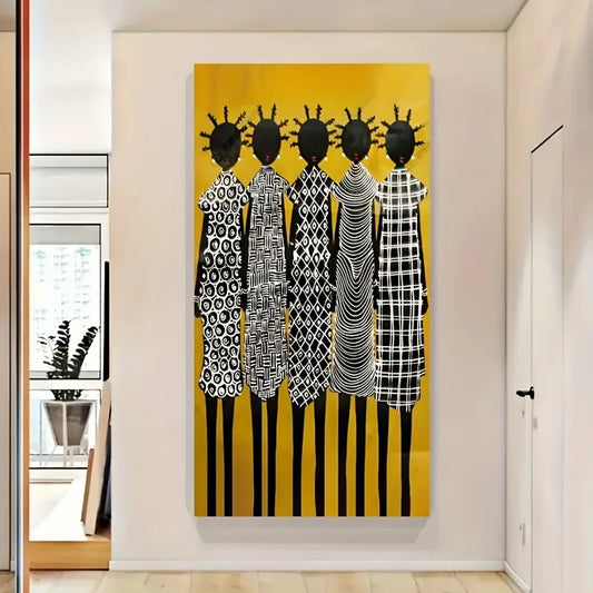 1pc Modern African Tribal Black Female Canvas Art Print, Frameless Large Wall Decor Poster for Living Room and Bedroom Peaceful Pleasures Health and Wellness