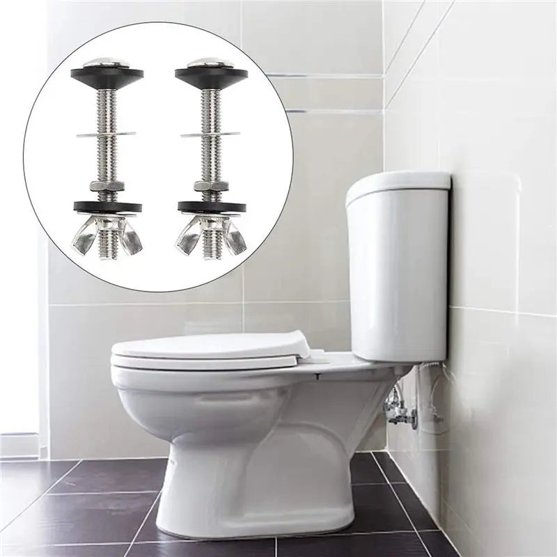 A36T-6 Pack Toilet Tank To Bowl Bolt Kits Cistern Bolts Kit,Stainless Steel Toilet Pan Fixing Fitting With Double Gaskets Peaceful Pleasures Health and Wellness