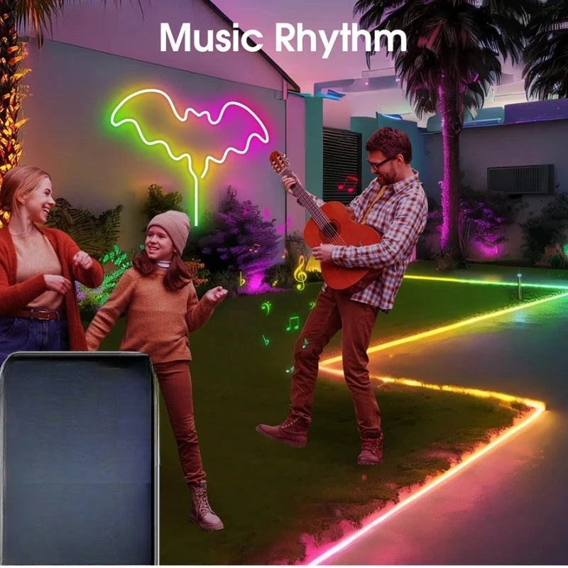 RGBIC Neon LED Strip Light Bluetooth App Control USB Waterproof