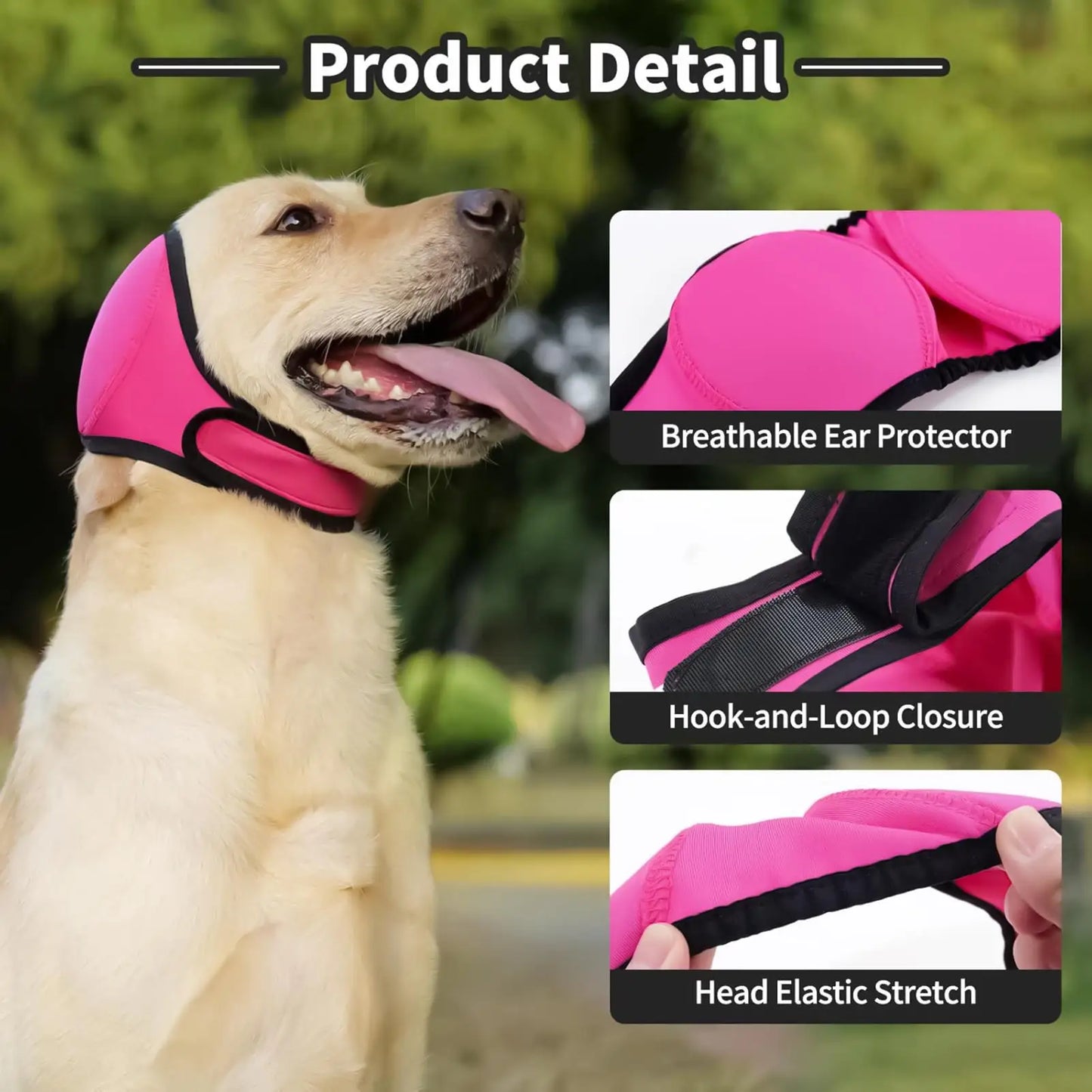 Adjustable Dog Earmuffs – Calming Noise-Reducing Head Wrap
