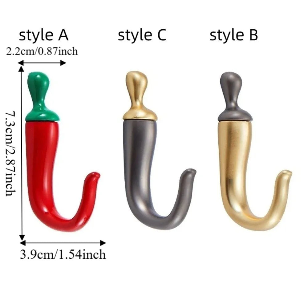 Zinc Alloy Chili Wall Hook – Waterproof Coat & Key Hook