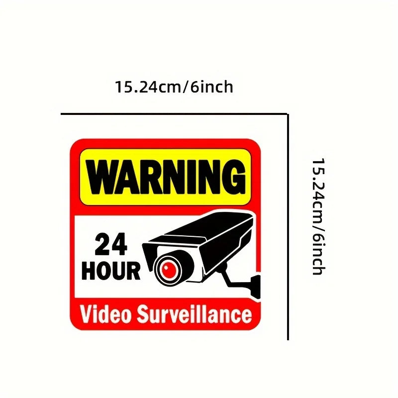 24-Hour Security Warning Stickers – 2pcs | Home & Business