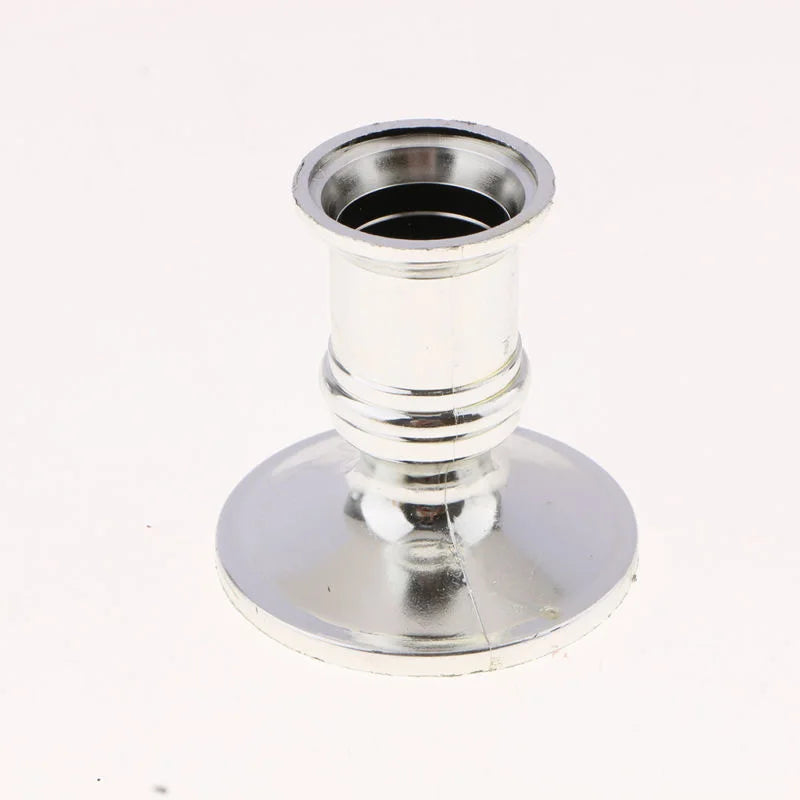 4-Pack Silver Taper Candle Holders | Classic Candlestick Base Set