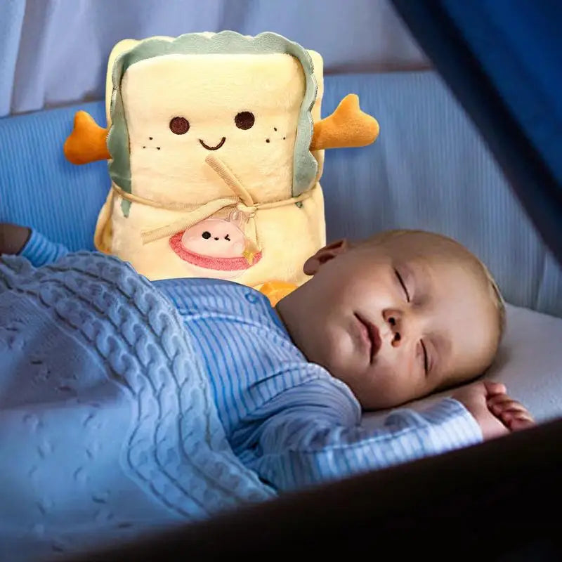 2-in-1 Cartoon Plush Pillow Blanket | Soft Kids Travel Throw