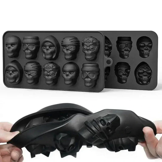 10-Grid Skull Ice Cube Mold | Silicone Halloween Ice Maker Silicone Ice Mold Oasis Select