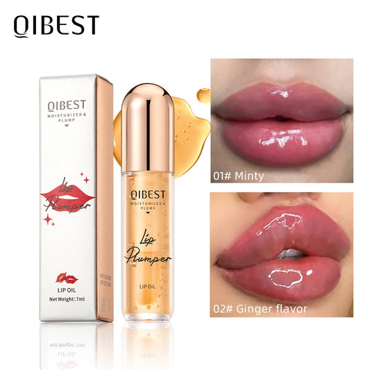 QIBEST Lip Plumper Oil Serum Instant Long Lasting Volumising Lip Oil Repair Lip Fine Lines Sexy Lip Balm Makeup Lip Gloss Peaceful Pleasures Health and Wellness