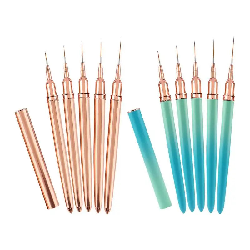 5-Piece Nail Art Liner Brush Set | Striping & Detail Brushes