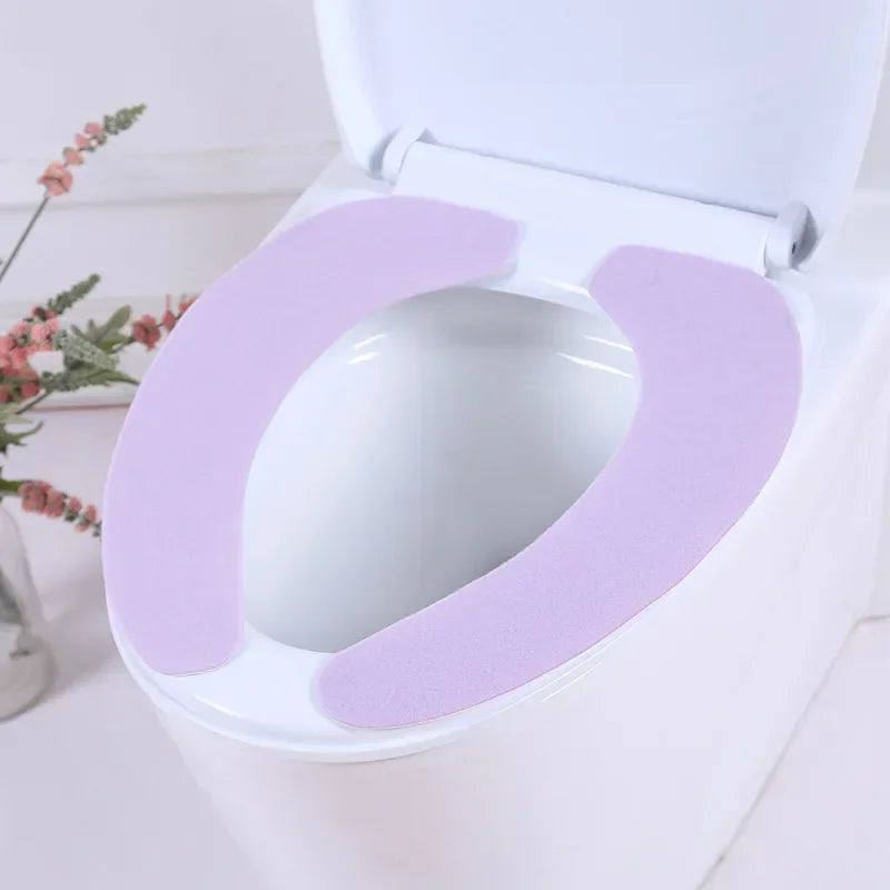 Soft Flannel Toilet Seat Cover Stickers – Washable 1 Pair