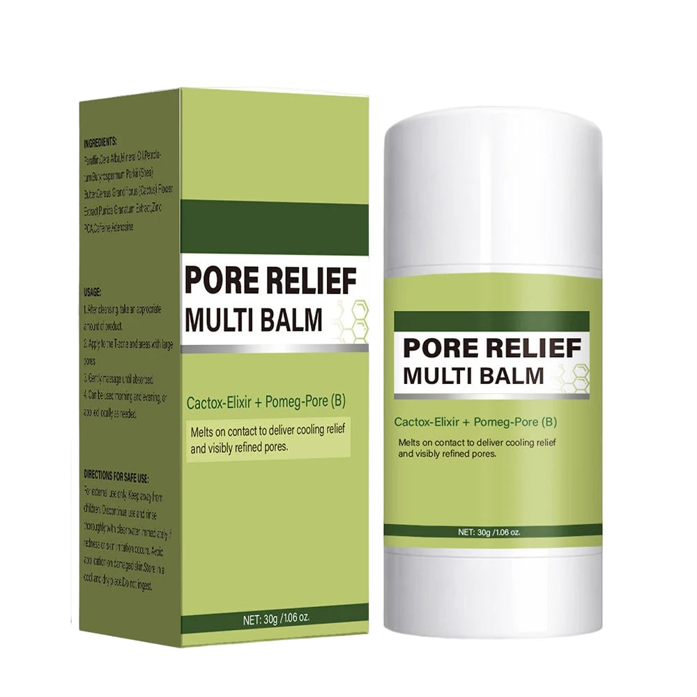 Pore Relief Multi Balm Stick,Cooling & De-Puffing Face Balm for Enlarged Pores Pore Minimizing with Cactus Extract, Skin Care Peaceful Pleasures Health and Wellness 1PC