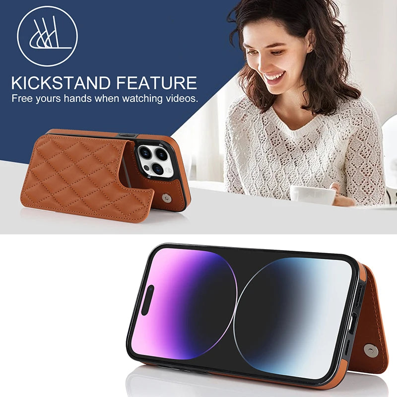 case for iphone 15 pro max with pocket Phone case card storage wallet phone case for iphone 17 pro max case leather Card wallet Peaceful Pleasures Health and Wellness
