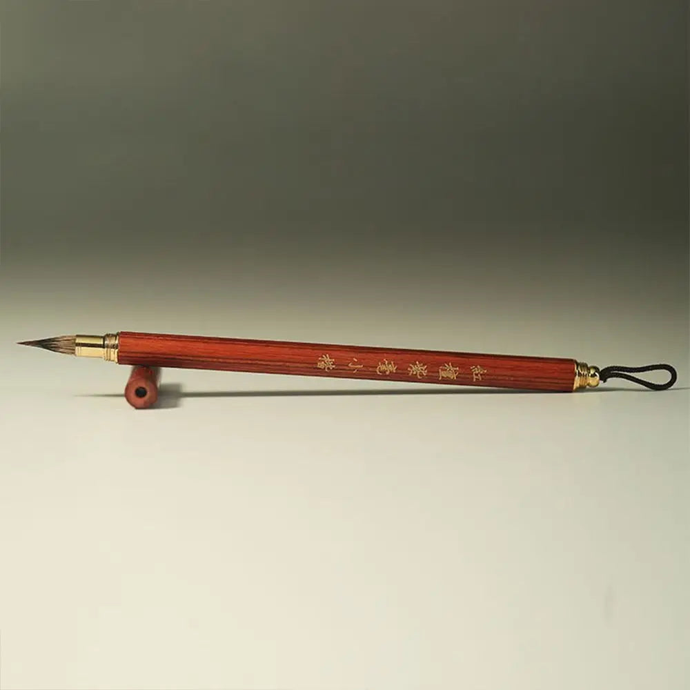Calligraphy Brush Art Paint Brush Oil Painting Chinese Brushes Script Writing Brush Wolf Hair Crisperding Peaceful Pleasures Health and Wellness Red sandalwood