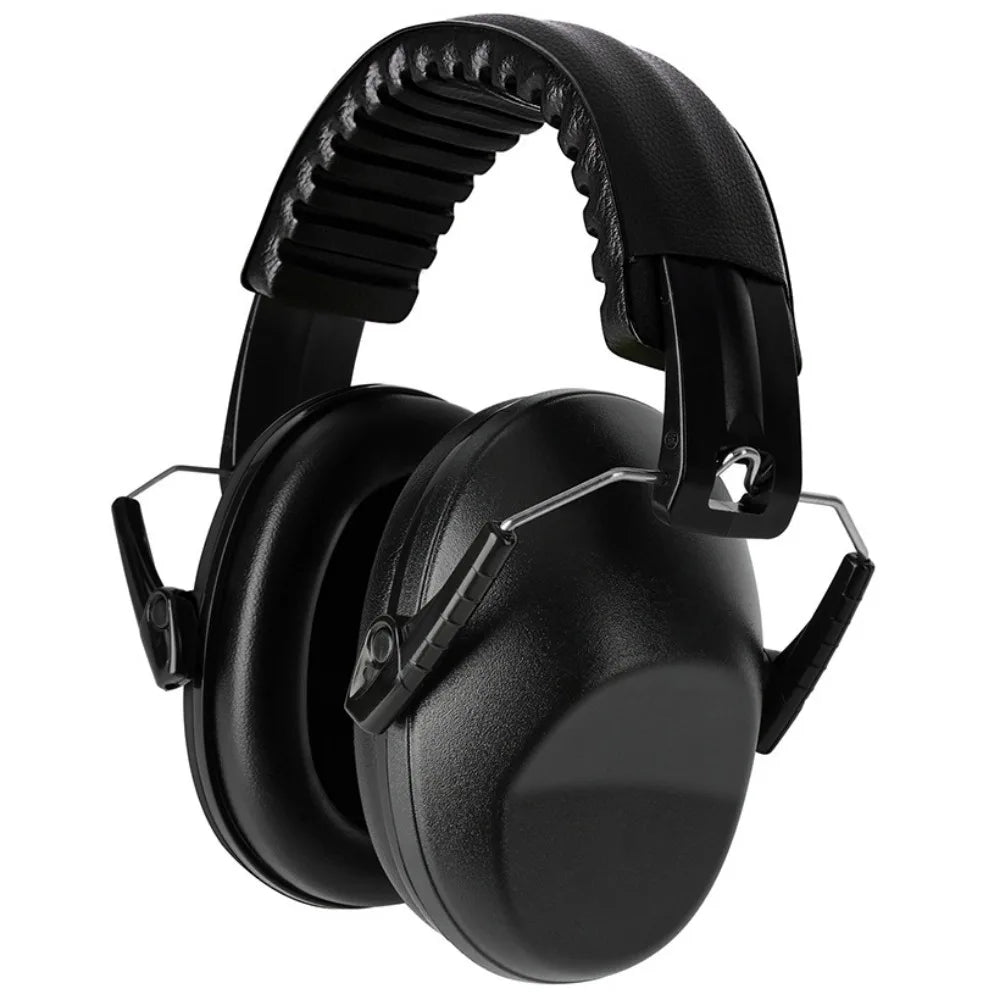 Adjustable Anti-Noise Earmuffs Head Mounted Noise Reduction Ear Protector Hearing Protection Safety Hearing Peaceful Pleasures Health and Wellness Black