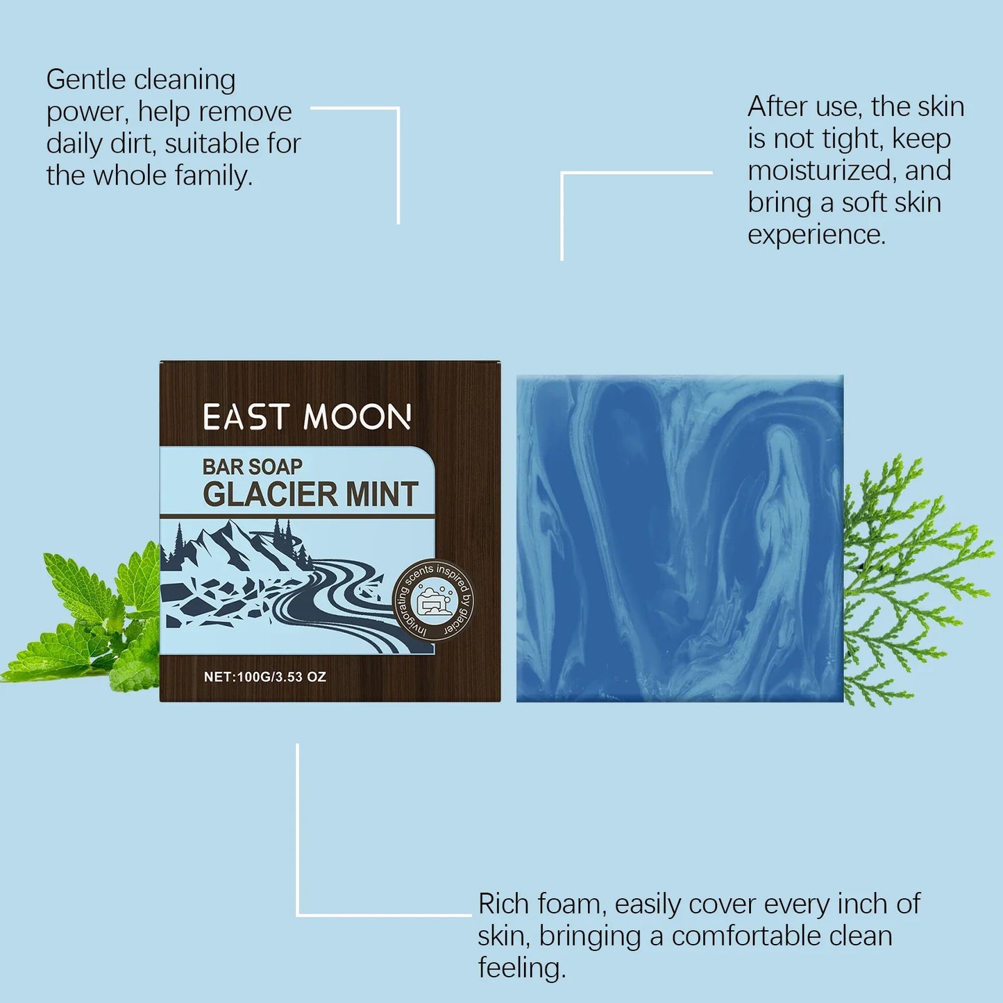 Glacier Cooling Mint Men's Bar Soap – Face & Body Cleanser