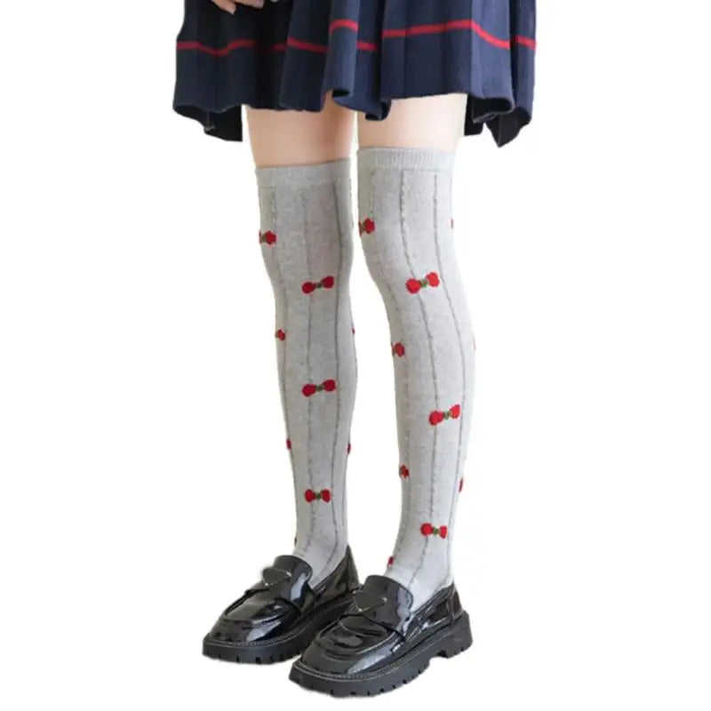 Girls Bowknot Over-the-Knee Socks | Long Boot Stockings 7–12Y