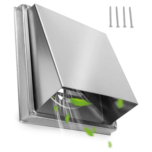 4 Inch Dryer Vent Cover Outdoor Walls, Stainless Steel External Extractor Wall Vent Cushioned Non-Return Flap Peaceful Pleasures Health and Wellness plum