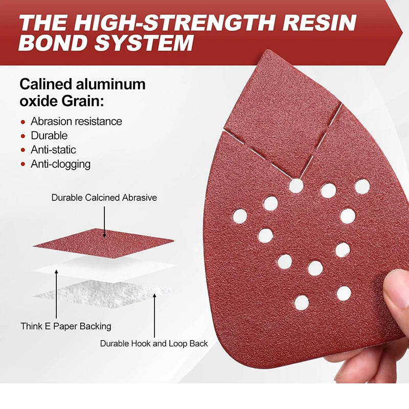 12 Holes Mouse 60-320 Grits Paper Detail Sanding Sander PSM