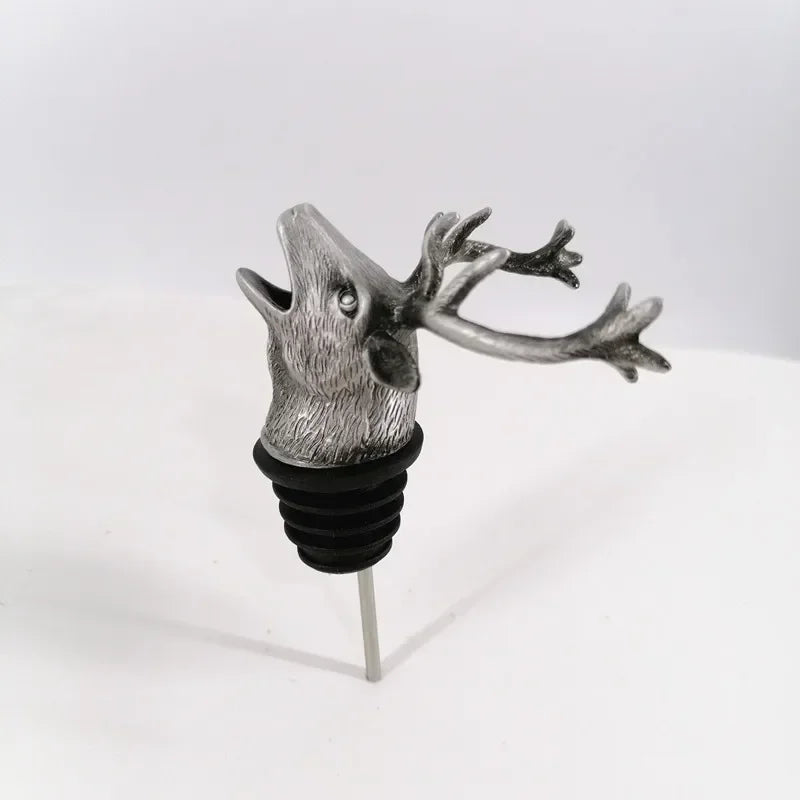 Deer Head Wine Bottle Stopper | Zinc Alloy Bar Accessory