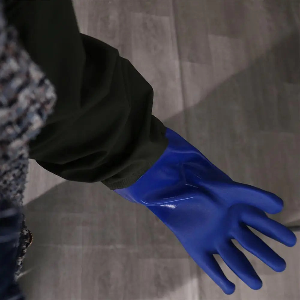 1 Pair Lengthened Labor Protection Waterproof Gloves Chemical Resistant Reusable Rubber Glove Wear-Resistant Thickened Peaceful Pleasures Health and Wellness