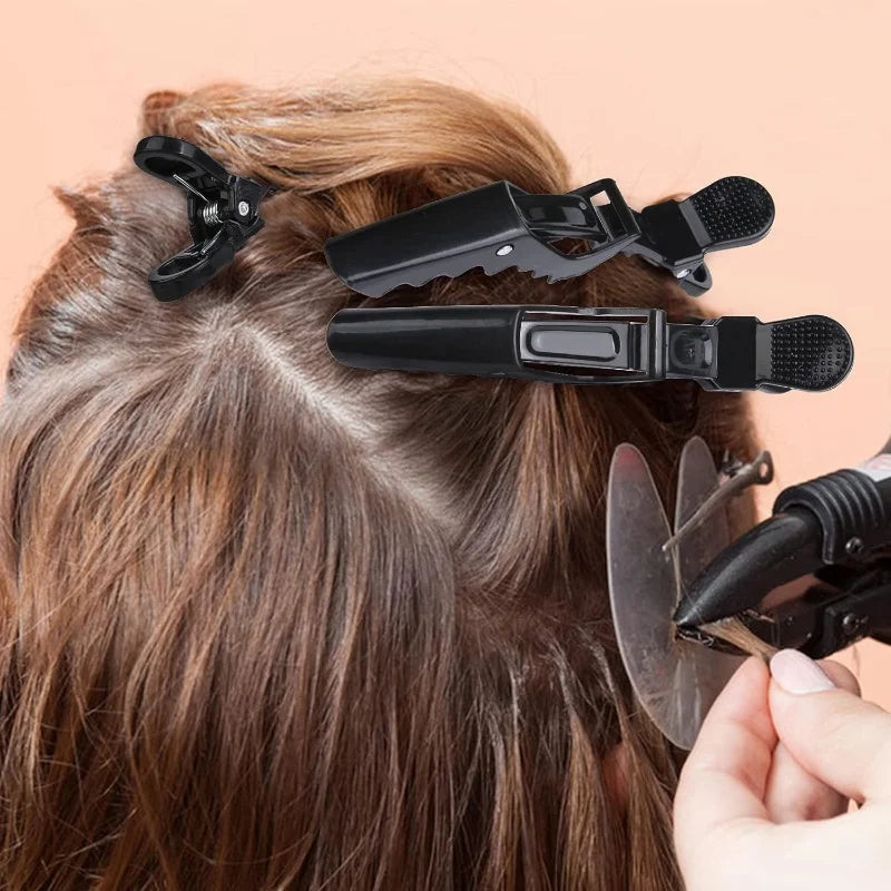 6Pcs/Set Black Alligator Plastic Hair Clip Hairdressing Clamps Claw Section Barber Salon Styling Hair Clips Hair Accessories Peaceful Pleasures Health and Wellness