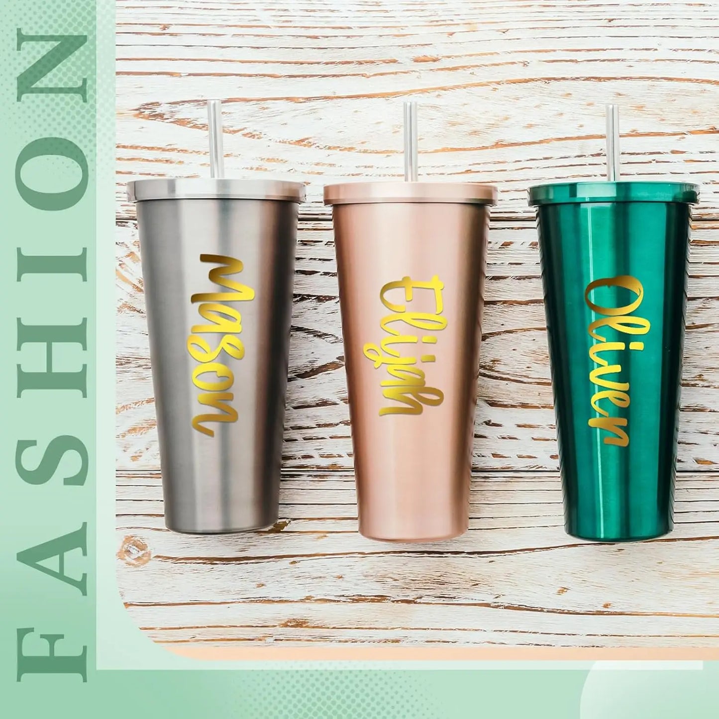 Waterproof Custom Vinyl Letter Stickers for Tumblers & Bottles