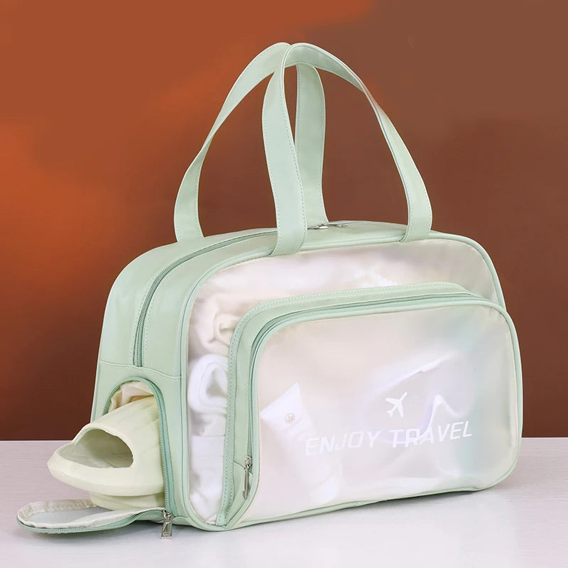 Beach Bags Fitness Bags Dry and Wet Separated Waterproof Swimming Bags Storage Toiletries and Makeup Bags Peaceful Pleasures Health and Wellness green 1 L