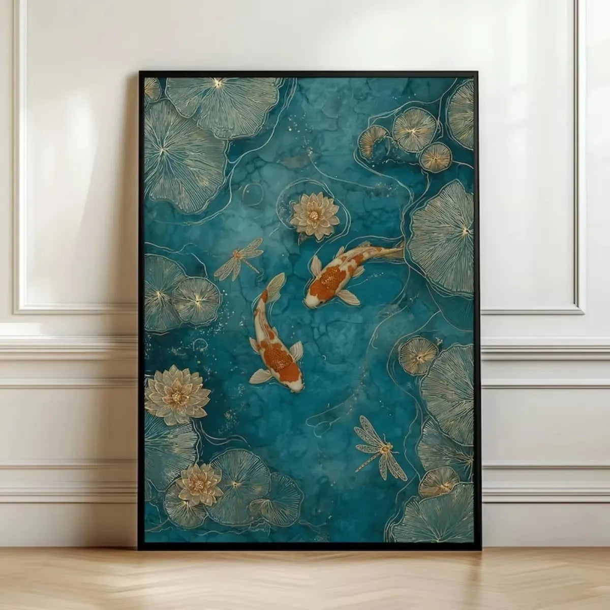 Japanese Red Koi Fish Canvas Print | Minimalist Wall Art