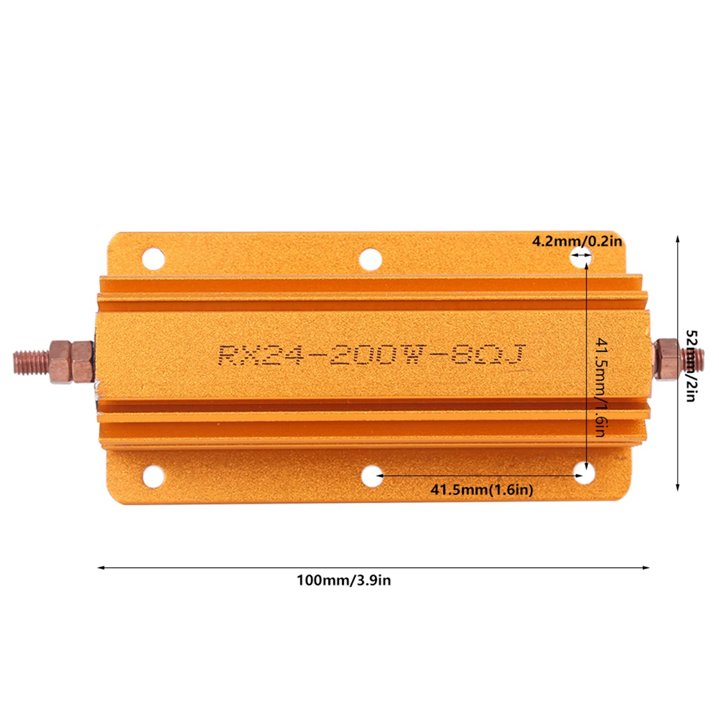 RX24 200W 8R High Power Resistor Aluminium Housing Professional Industrial Eletrical Supplies Aluminum Resistor Power Resistor Peaceful Pleasures Health and Wellness