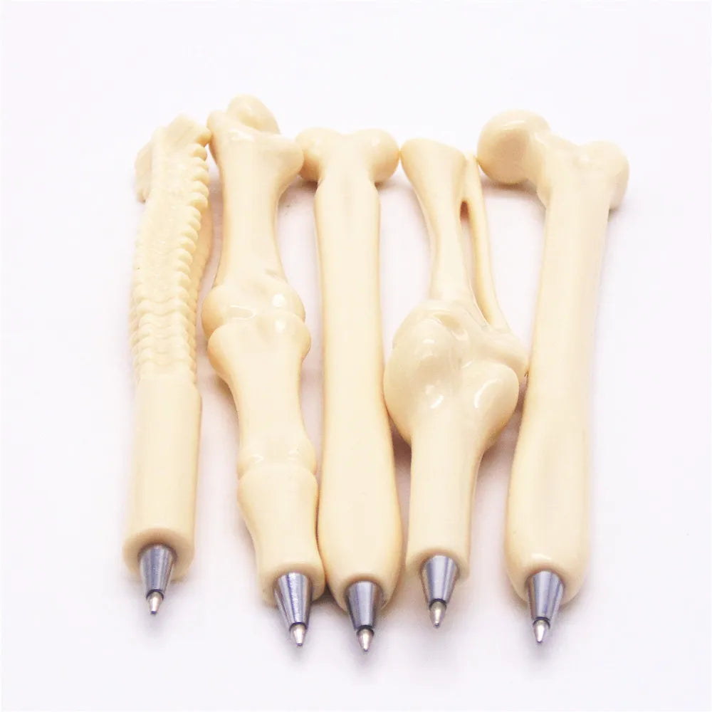 1PC Different Styles Pen Bone Shape Ballpoint Pen New Creative School Office Stationery Peaceful Pleasures Health and Wellness