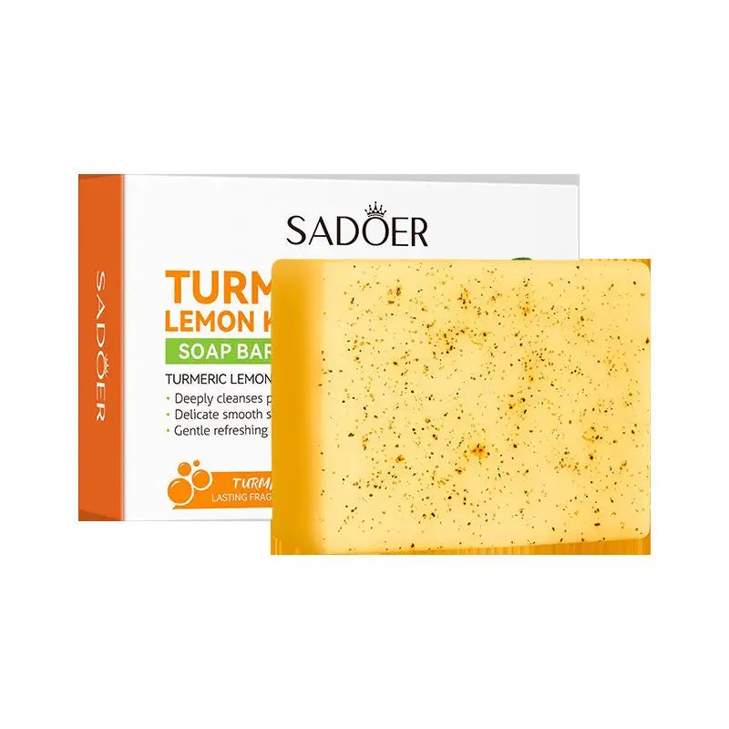 Kojic Acid & Turmeric Dark Spot Remover Soap Bar – Lemon & Hyaluronic Acid Brightening Face Soap 100g Peaceful Pleasures Health and Wellness 100g