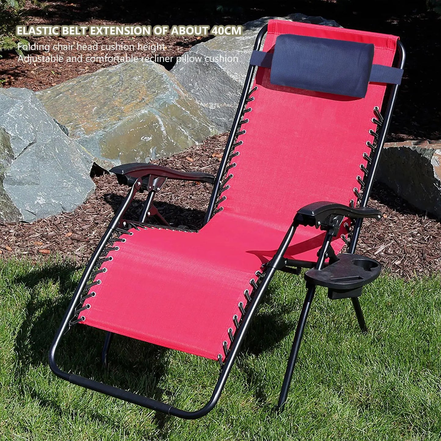 Pool Lounge Chair Pillow with Strap – Head & Neck Cushion