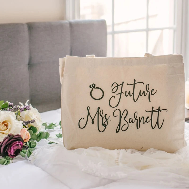 Personalized Future Mrs Tote Bag | Bridal Bachelorette Gift