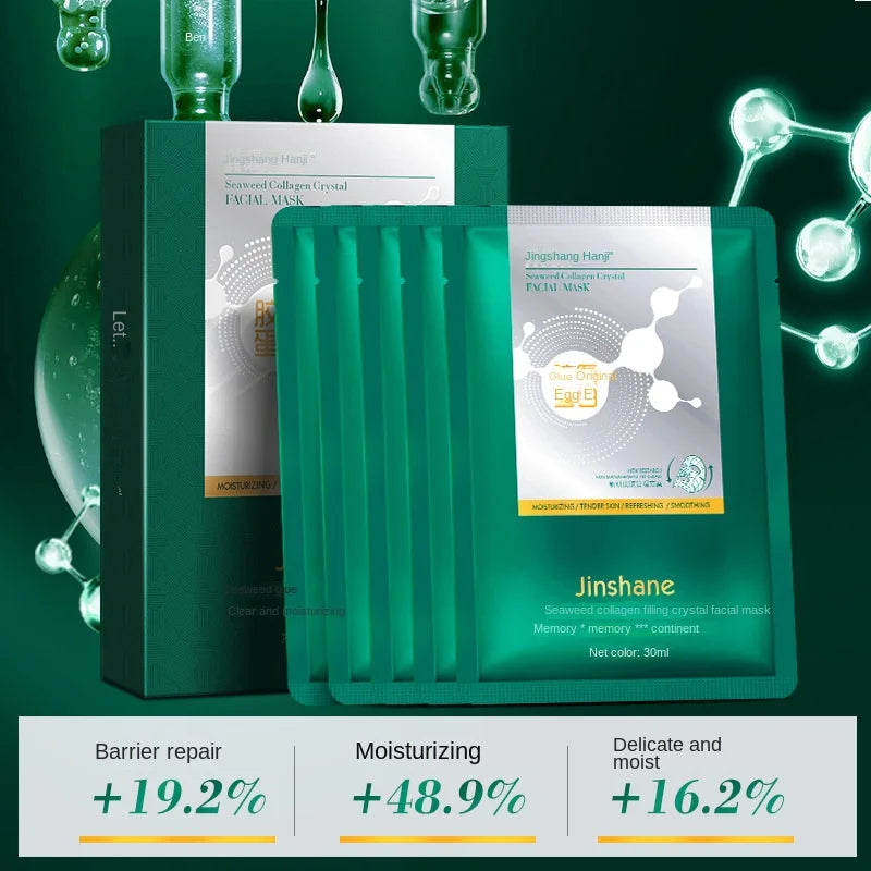 5pcs*30ml Tiktok Hot Sale Seaweed Collagen Filling Crystal Mask Replenishing Fruit Jelly Skin Transparent Mask Skin Care Masque Peaceful Pleasures Health and Wellness