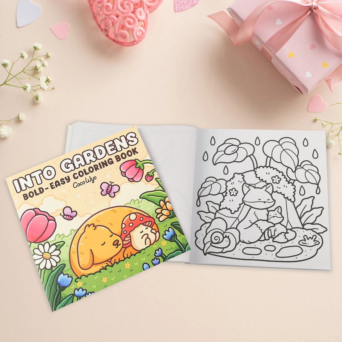 Into Gardens Adult Teen Coloring Book Comfy Patterns Bold Easy Cute
