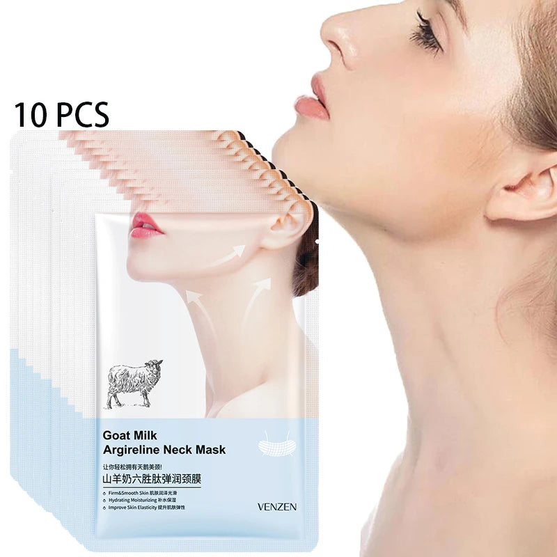 BIOAOUA Goat Milk Collagen Neck Mask 10pc – Anti-Wrinkle