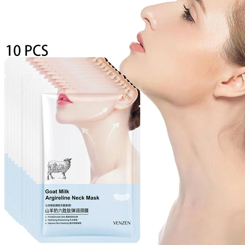 BIOAOUA Goat Milk Collagen Neck Mask 10-Pack Anti-Wrinkle
