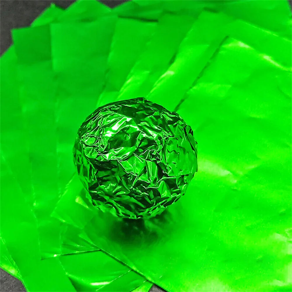 100Pcs Food-Grade Aluminum Foil Candy Wrapping Sheets 8x8cm