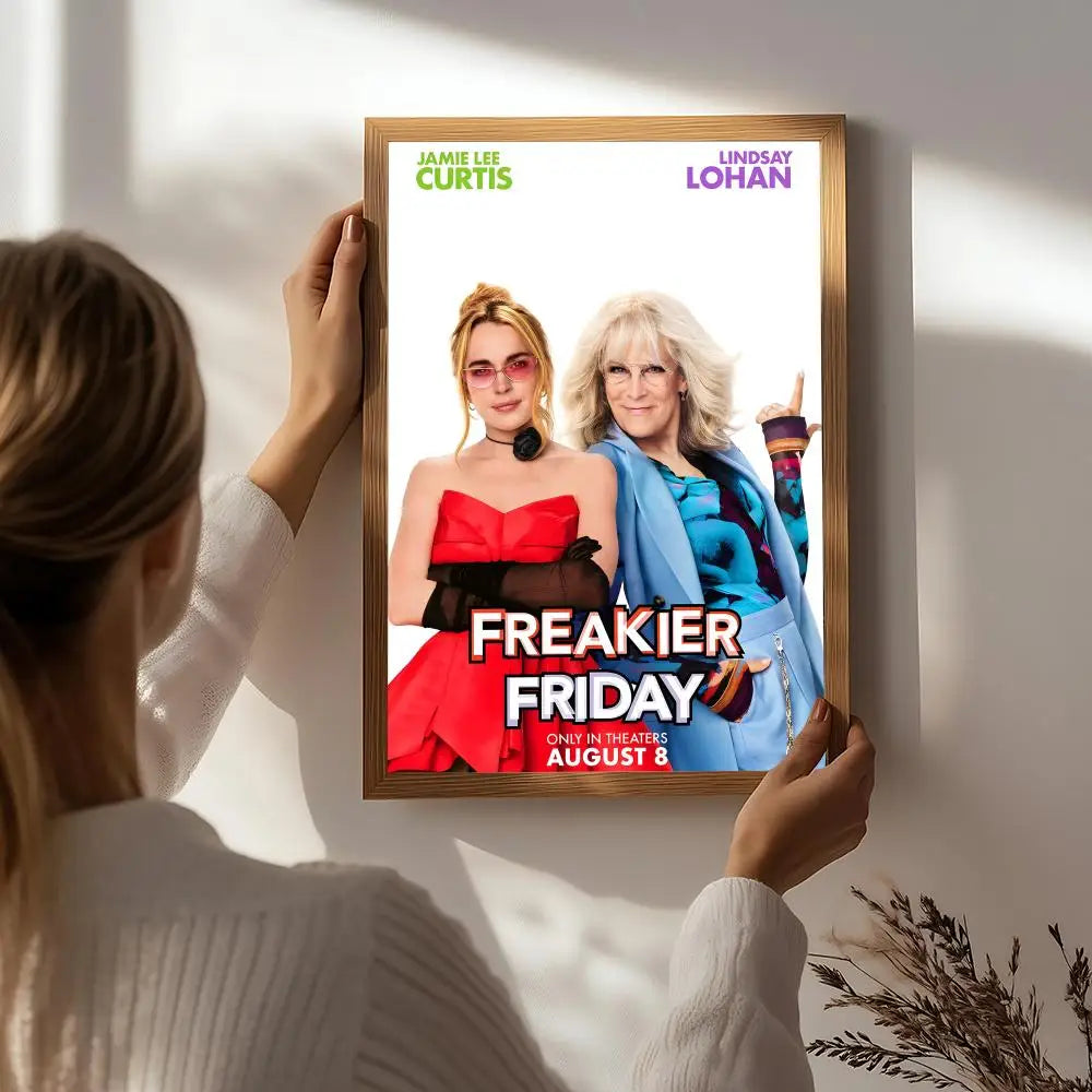 Movie F-Freaky Friday Poster HD Self Adhesive Waterproof Wall Art Ideal for Home Office Dorm Bedroom Great Gift Peaceful Pleasures Health and Wellness White1 15X20cmNoframe