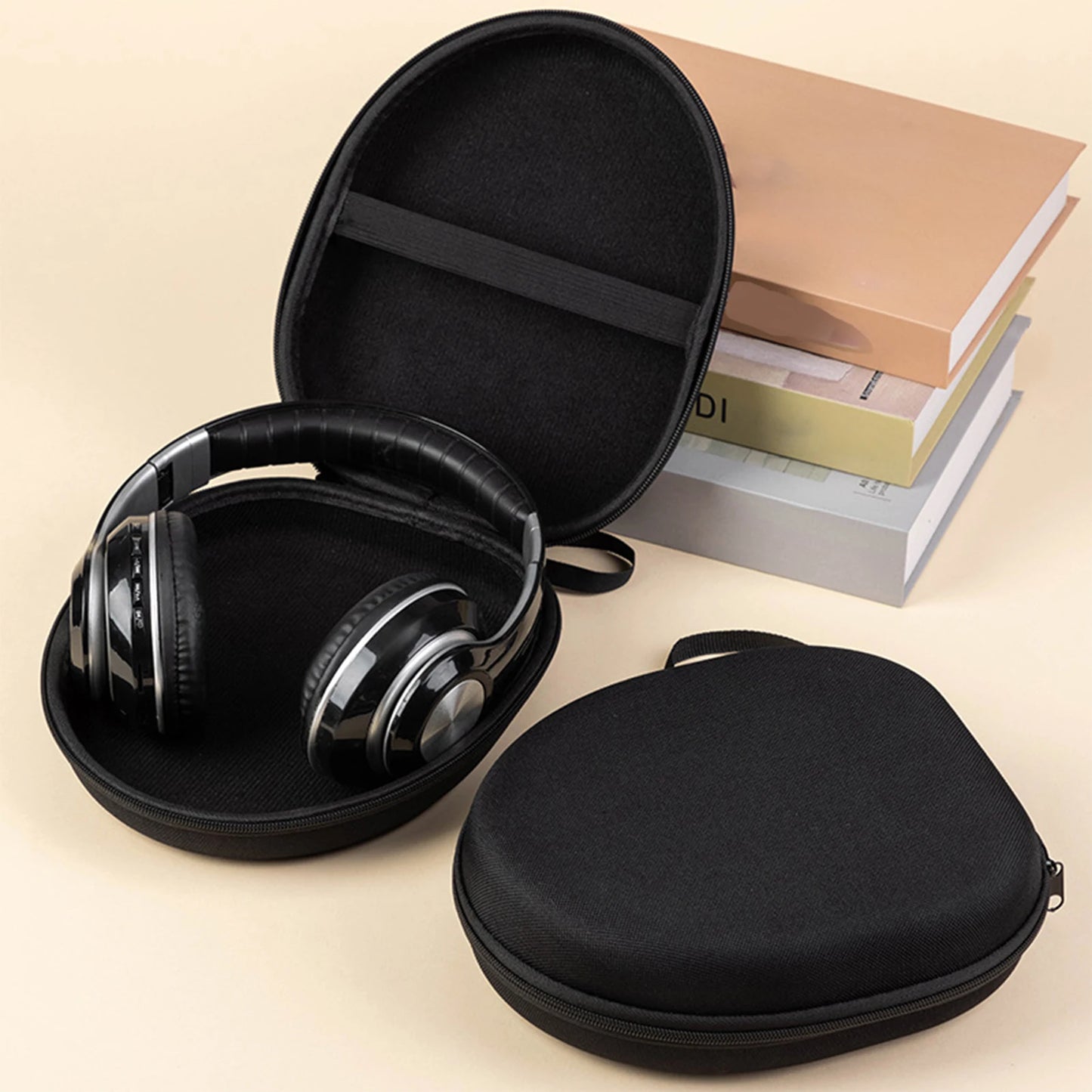 1Pcs Shockproof Headphone Storage Bag with Zipper Protective Earphone Carrying Case Holder for Carrying On and Over Ear Studio Peaceful Pleasures Health and Wellness