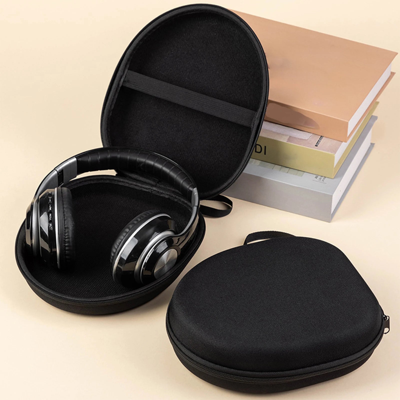 1Pcs Shockproof Headphone Storage Bag with Zipper Protective Earphone Carrying Case Holder for Carrying On and Over Ear Studio Peaceful Pleasures Health and Wellness
