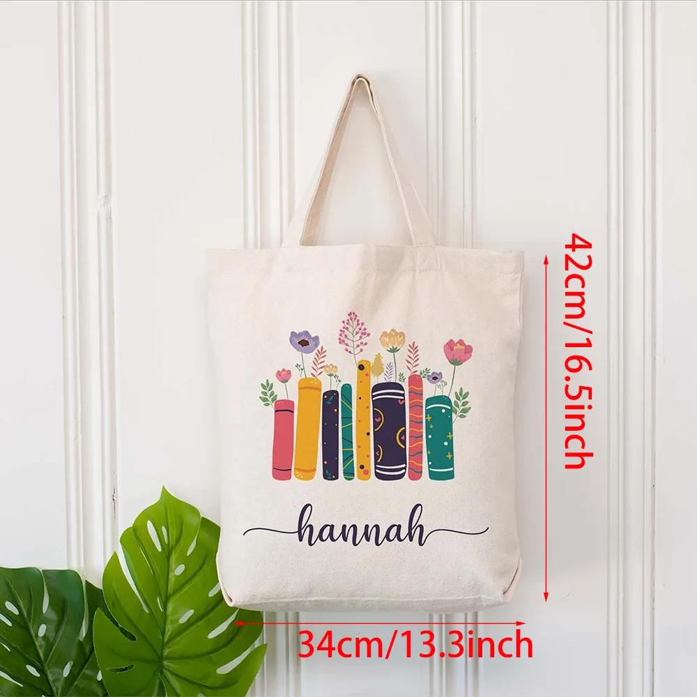 Custom Library Canvas Tote Bag | Personalized Book Bag Gift